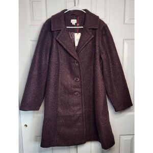 Manon Baptiste Women's Boucle Relaxed Fit Purple Coat- Size 14